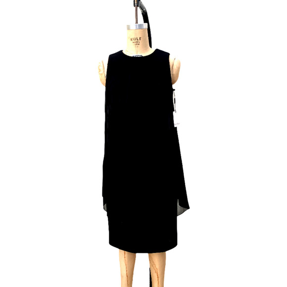 Calvin Klein Black Structured Cocktail Dress Sz 4 - Picture 4 of 7